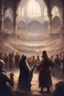 Placeholder: illustration fantasy medieval people applauding in arena