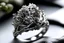 Placeholder: pure silver moss shaped ring, photo