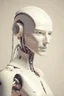 Placeholder: Portrait of a robotic woman, creamy colors,