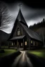 Placeholder: Wooden church in Norway, Norway, Burzum, Varg, Mörk, dark, depressive, the style of greg rutkowski