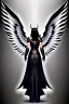 Placeholder: angel, demon, angel demon hybrid, half angel, half demon, black angel wings, white demon wings, black and white, balance, horns, armor, noble clothes, black and white armor, black and white clothes