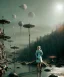 Placeholder: Ultra Realistic retro sci-fi 1960 scene, waist up view portrait, blonde woman, sweet young Marilyn Monroe face, perfect iris, tight latex coat, alien planet background, tight style, steel sphere dron levitating, fog, rain, soft color, highly detailed, unreal engine 5, ray tracing, RTX, lumen lighting, ultra detail, volumetric lighting, 3d, finely drawn, high definition, high resolution.