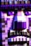 Placeholder: a close-up portrait of a purple Minecraft face, farmer, 3d, large pixel style