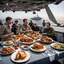 Placeholder: Thanksgiving dinner on the flight deck of an aircraft carrier