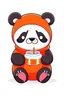 Placeholder: Create a cute panda wearing a hoodie and drink a bubble tea in anime style, clear white background, 4k