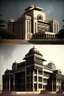 Placeholder: Architectural style for building of India's Intelligence Bureau , make it visibly military and intelligence style at the same time similar to Indian Architecture, use darker colors