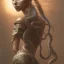 Placeholder: sango fantasy, fantasy magic, intricate, sharp focus, illustration, highly detailed, digital painting, concept art, matte, artgerm and paul lewin and kehinde wiley, masterpiece silver snake head bronze Asian African girl nice breast Afo hair turquoise sun rain waves