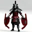 Placeholder: Samurai, 3d, très détaillé, visage de lion, anthropomorphique, armure argent et rouge