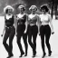 Placeholder: Four Ziegfeld Girls on jeans walking