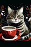 Placeholder: Christmas cat and coffee graphic