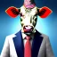 Placeholder: A cow wearing a suit and tie