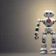 Placeholder: A a small realistic and nice looking robot infront of a clean background. the robot looks a little like a human