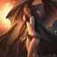 Placeholder: A full body portrait of a dragon girl,smiling, atmospheric, realistic, cinematic lighting, octane render, wings