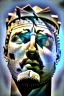 Placeholder: Ultra Realistic image, roman sculpture, white marble material, Lionel Messi, Laurel leaves crown, miguel angel style, chisel style, emperador, waist up portrait, epic, celestial, cinematic lighting, God light, god rays, 4k resolution, smooth details, ornate details, soft lighting, unreal engine 5, sky and clouds background.