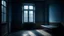 Placeholder: A quiet room with an old open window, letting in a pale blue mist that drifts slowly across the floor. Dim light and a mysterious atmosphere.