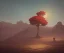 Placeholder: flower, tree, desert, red sun