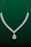 Placeholder: nice diamond and white gold necklace on manquin stand in luxury environment