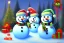 Placeholder: Impressionism, acrylic paint, pastel colors, christmas scene, snowman, christmas tree, christmas lights, wreath, presents