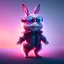 Placeholder: pixar style anamorphic cute cyberpunk rabbit baby, smiling, full body, magenta puffer jacket, manila city backdrop, hyper realistic, unreal engine 5, 16k,cinematic background