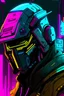 Placeholder: capybarra with rilfe M4 with helmet with neon background color with text Szczepan with cyberpunk style