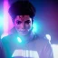 Placeholder: Michael Jackson,purple light effect, closed eyes, rtx, reflection, 8k, glow, winning photography, caustics