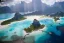 Placeholder: Extreme long shot, Birds Eye view, bora bora landscape, smooth, god rays, unreal engine 5, ray tracing, RTX, lumen lighting, ultra detail, volumetric lighting