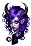 Placeholder: A girl with violet colored hair with black swirly horns