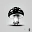 Placeholder: mushroom, black and white, cartoon, drawing, cute, creature, simple