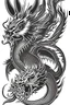 Placeholder: Japanese tattoo template consisting of a dragon, and then a rooster and then a rabbit