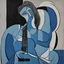 Placeholder: picasso woman with guitar blue