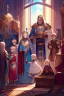 Placeholder: Story Arabian, a Queen Batoul would sit with her team called the Tea Majlis. Her team consisted of: - Riouf, her daughter and the hero of the tribe - Professional royal writer - Live Barbie game - Comedian Jim Carrey - Former U.S. President Donald Trump In a large room with wide windows from which the light of nature, light colors, plants, modern furniture, and modern interior design enter. They were thinking of a new interior design for the palace. Meanwhile, they drank cinnamon tea and watched