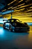 Placeholder: porsche 911 gt3 rs car, black, neon light background