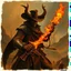 Placeholder: blaze the pyromancer devil wild west bandit fantasy art