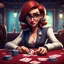 Placeholder: poker player, stylized, pixar, woman