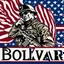 Placeholder: The text "Bolivar appreciates its veterans" with some blue stars and an American flag and a silhouette of a soldier. None of the components of the image should look plastic.