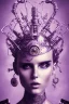 Placeholder: Abstract steampunk, purple tones,Danish singer MØ face,