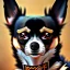 Placeholder: black chihuaha papilion dog, chion, sweet, realistic, long hair chihuaha