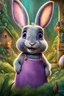 Placeholder: Movie poster for a Disney-Pixar movie about a giant gray flemish giant rabbit with purple eyes named Amie