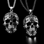 Placeholder: rhinestone skull pendant diamond silver necklaces placed on a black and white background