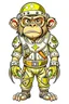 Placeholder: cartoon monkey wearing star war armor , front view