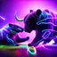 Placeholder: brightly coloured 3D infinity symbol ∞, futuristic, bull attacking and beating a bear in a fight, DSLR with a 80mm lens, set to f/16 and a slow shutter speed of 1/15s, striking, neon, vibrant, chiaroscuro, dramatic, captivating, high-tech, powerful, fantasy, beautiful, octane render, 16k post-production, artstation: award-winning: atmospheric: commanding: fantastical: clarity: ultra quality: striking: brilliance: stunning colors: amazing depth; lens: f/11, 35mm