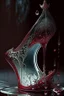 Placeholder: dark fantasy, intricate cover, a whimsical fairytale, translucent shoe made of glass with drops of blood underneath