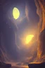 Placeholder: abstract, Moon in a dwarven mine underground
