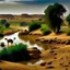 Placeholder: Farm land, river, farming, camel