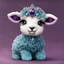 Placeholder: fluffy lamb with a shimmering forehead jewel in alexandrite art style