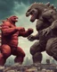 Placeholder: Godzilla fighting vs robot kong