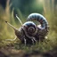 Placeholder: mummified snail constructed with the bones of reindeer in the style of Giger, in t-pose made from tinted murano glass in long grass ,bokeh like f/0.8, tilt-shift lens 8k,*-