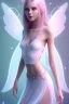 Placeholder: smiling girl, cute, beautiful, long hair, fairy wings, light pastel colors, bright, transparent dress, smile