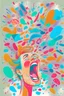 Placeholder: A Hedof illustration style with an open mouth drawing. The mouth is floating on the center of a white background. There is people and confetti coming out of the mouth like they are having fun
