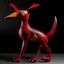 Placeholder: A dark red blood elemental kangaroo designed in ancient Egyptian pottery painted by Wassily Kandinsky